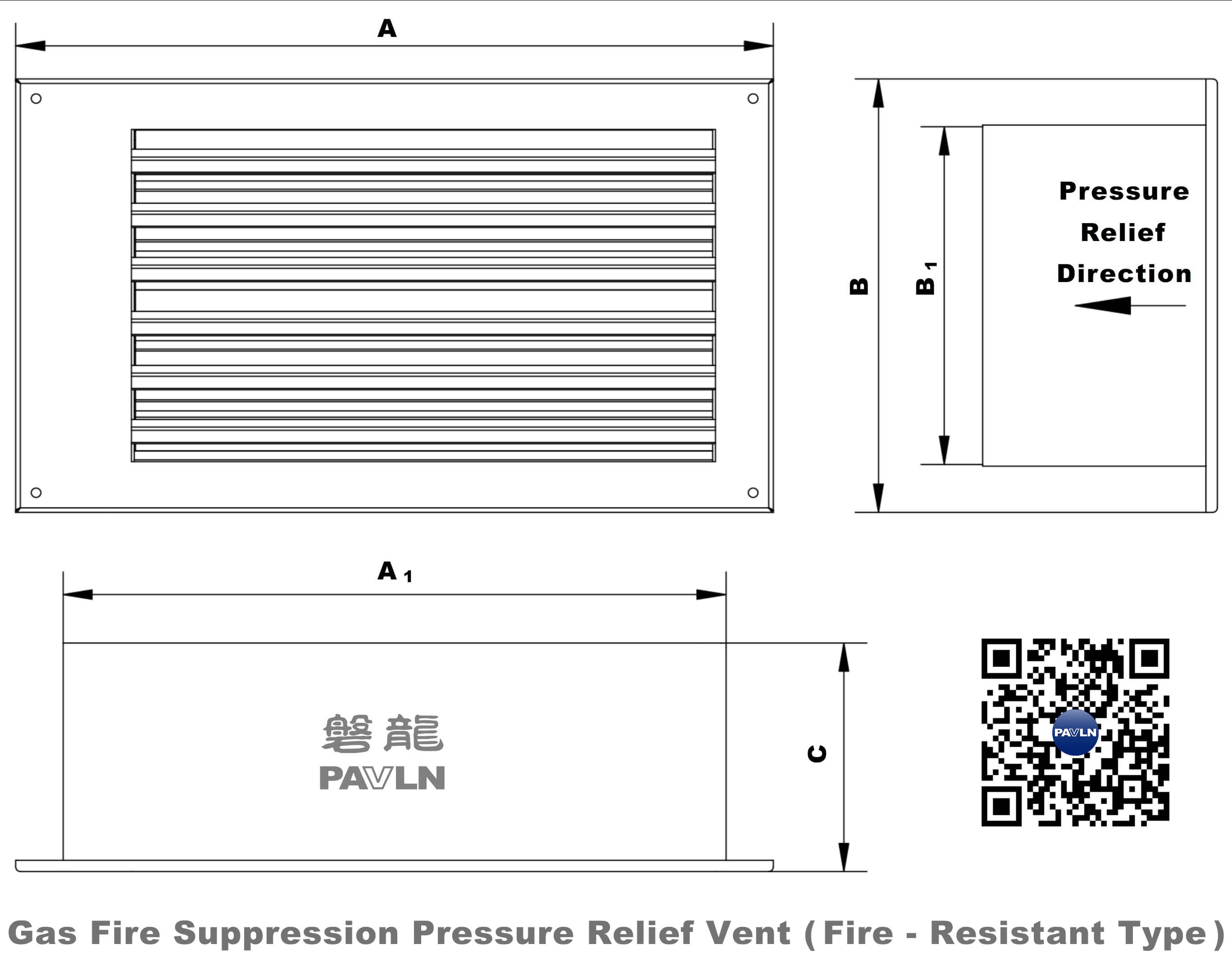 Gas Fire Suppression Pressure Relief Vent (Fire - Resistant Type)
