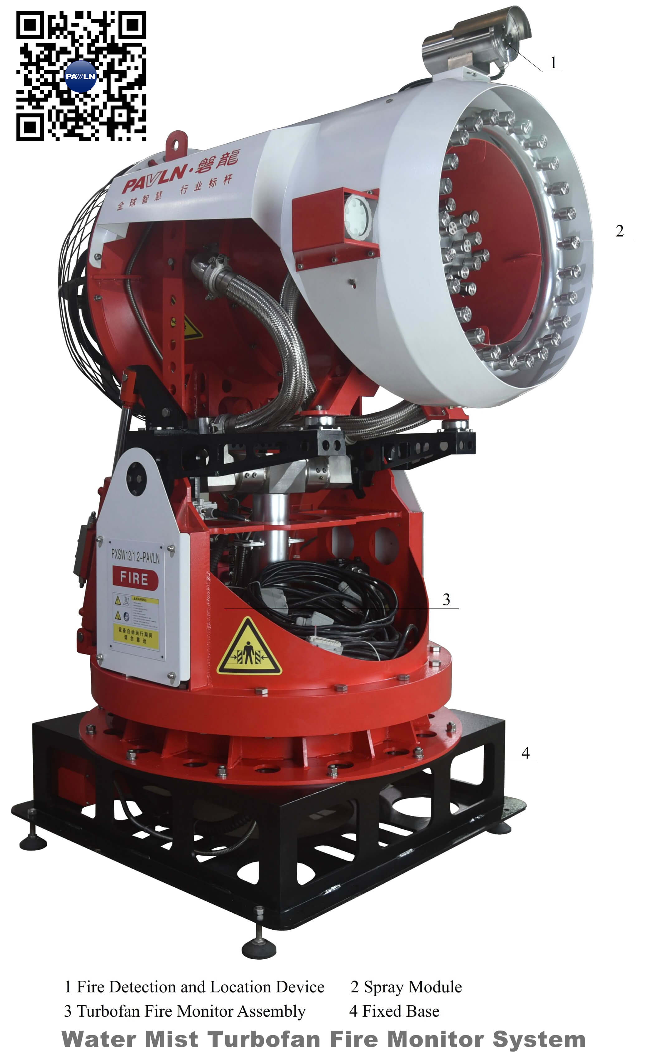 Water Mist Turbofan Fire Monitor System