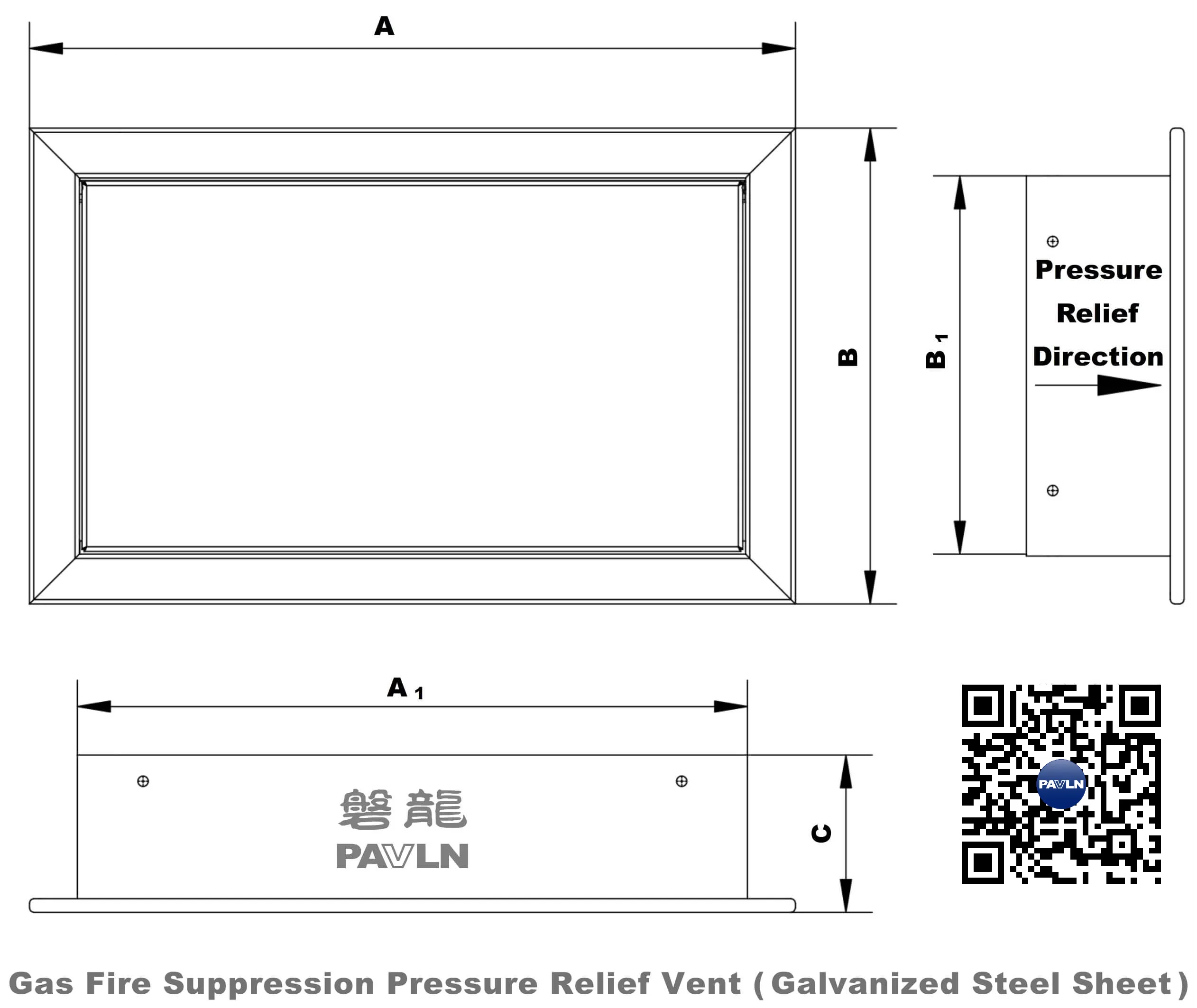 Gas Fire Suppression Pressure Relief Vent (Galvanized Steel Sheet) Gas Fire Suppression Pressure Relief Vent (Galvanized Steel Sheet)