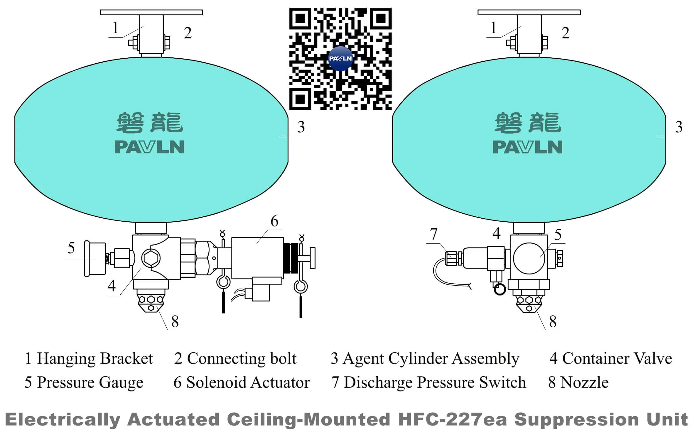 Electrically Actuated Ceiling-Mounted HFC-227ea Suppression Unit Electrically Actuated Ceiling-Mounted HFC-227ea Suppression Unit