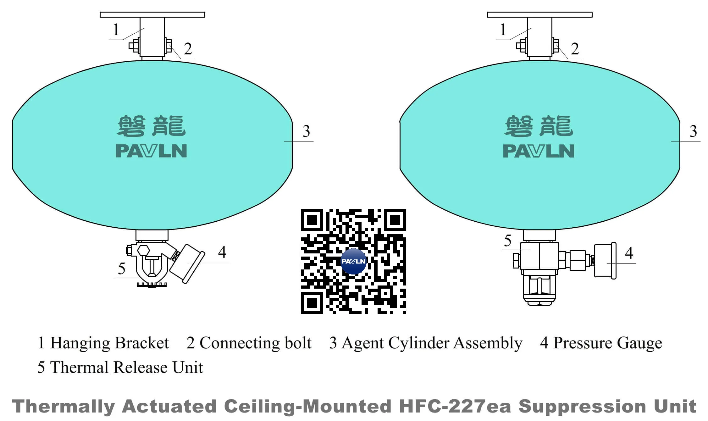 Thermally Actuated Ceiling-Mounted HFC-227ea Suppression Unit Thermally Actuated Ceiling-Mounted HFC-227ea Suppression Unit